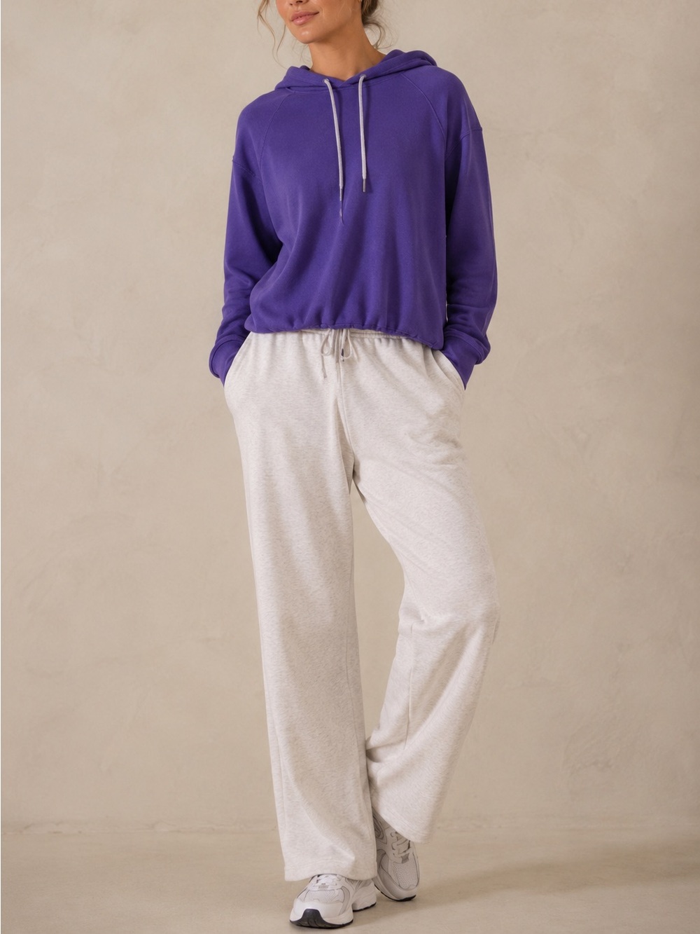 Athleta Seasoft Bubble Hem Hoodie Purple Cropped Soft Stretch Athleisure XXS